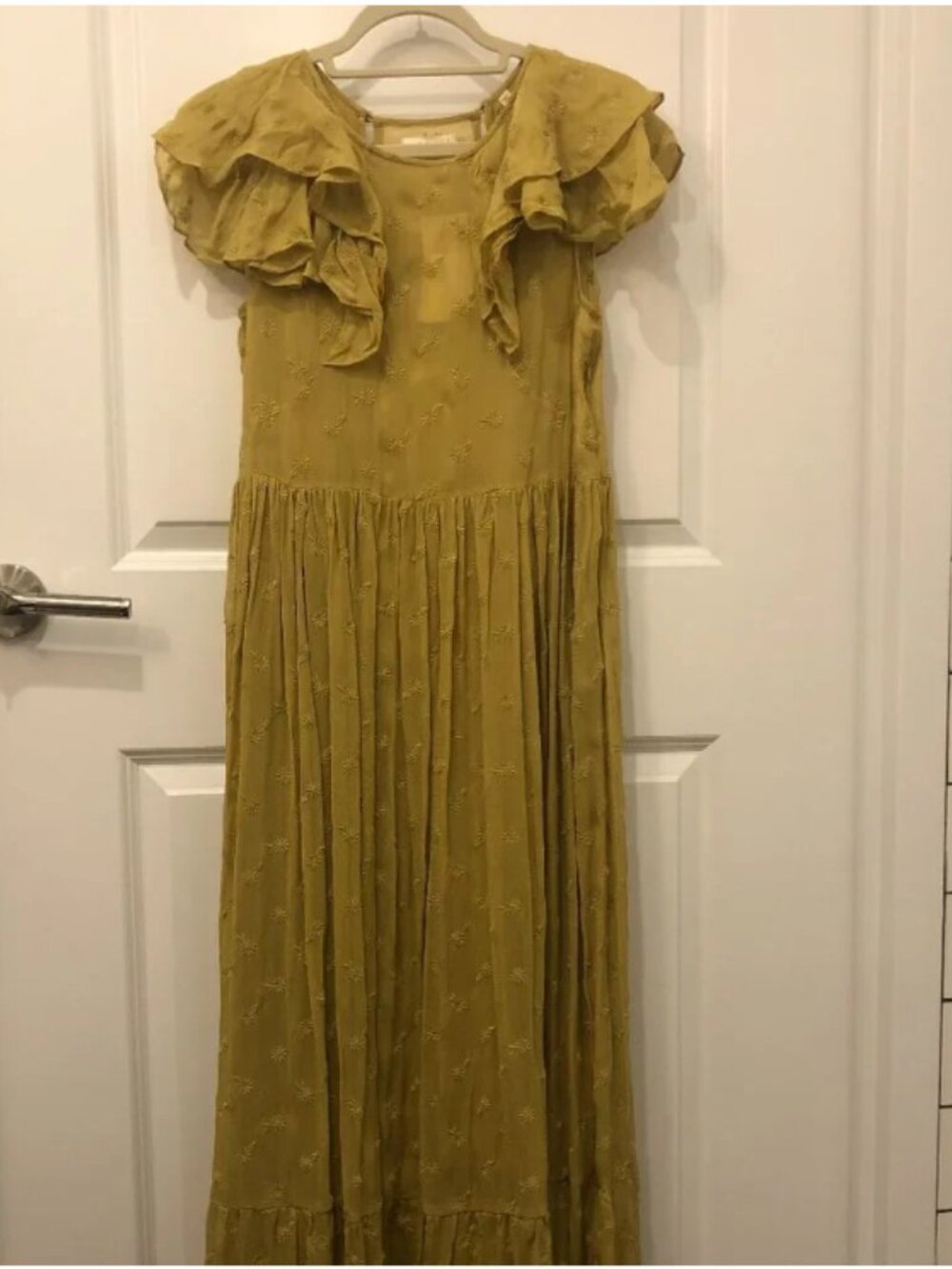 DÔEN Crew Neck Ruffle Maxi Dress Boho Cottagecore Romantic Prairie S - Picture 8 of 8